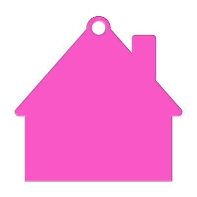 porte clés jeton maison rose