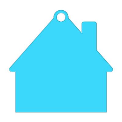 porte clés jeton maison turquoise