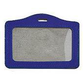 Porte badge simili cuir horizontal bleu Porte badge simili cuir horizontal bleu