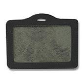 Porte badge simili cuir horizontal noir Porte badge simili cuir horizontal noir