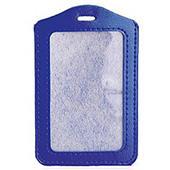 Porte badge simili cuir vertical bleu Porte badge simili cuir vertical bleu