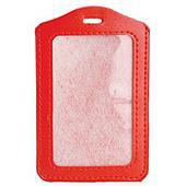 Porte badge simili cuir vertical rouge Porte badge simili cuir vertical rouge
