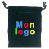 Pochette en suédine avec impression logo Pochette en suédine avec impression logo