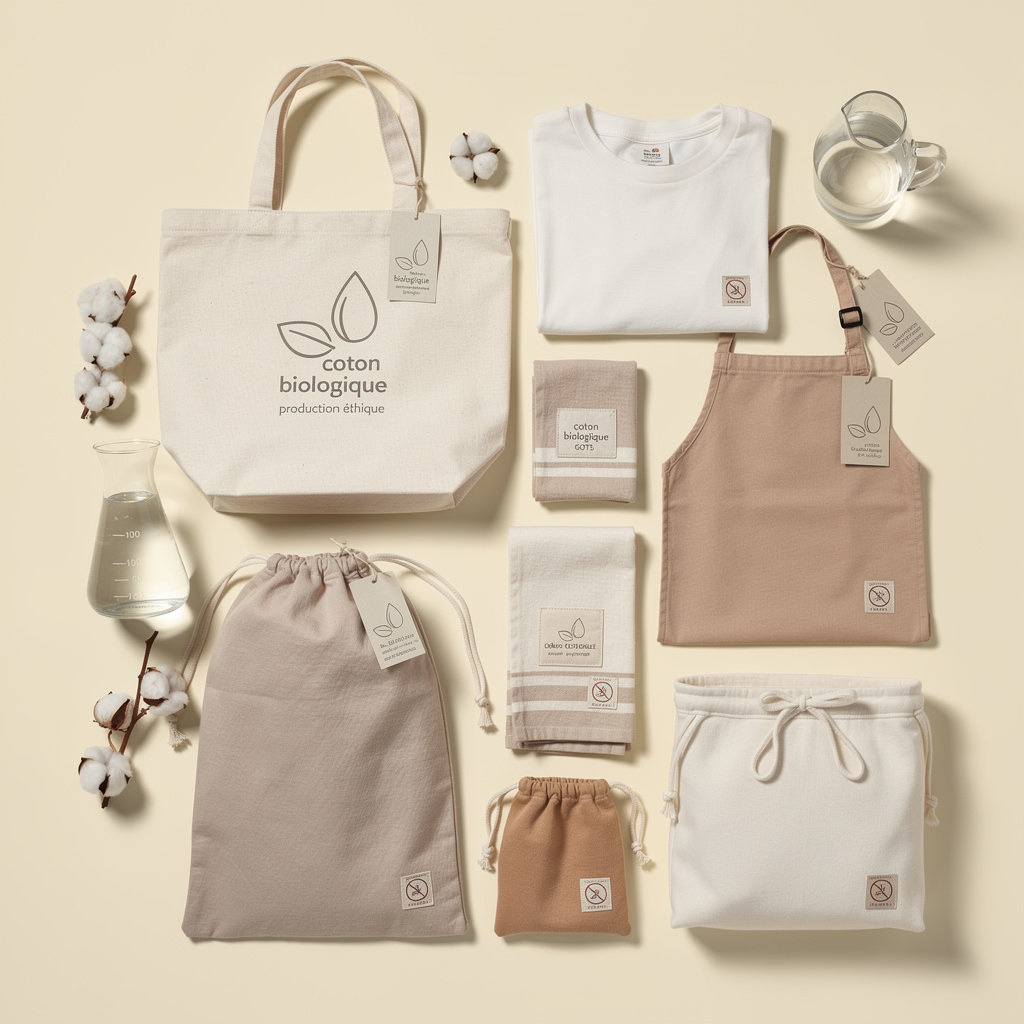 Textiles publicitaires en coton bio certifié GOTS