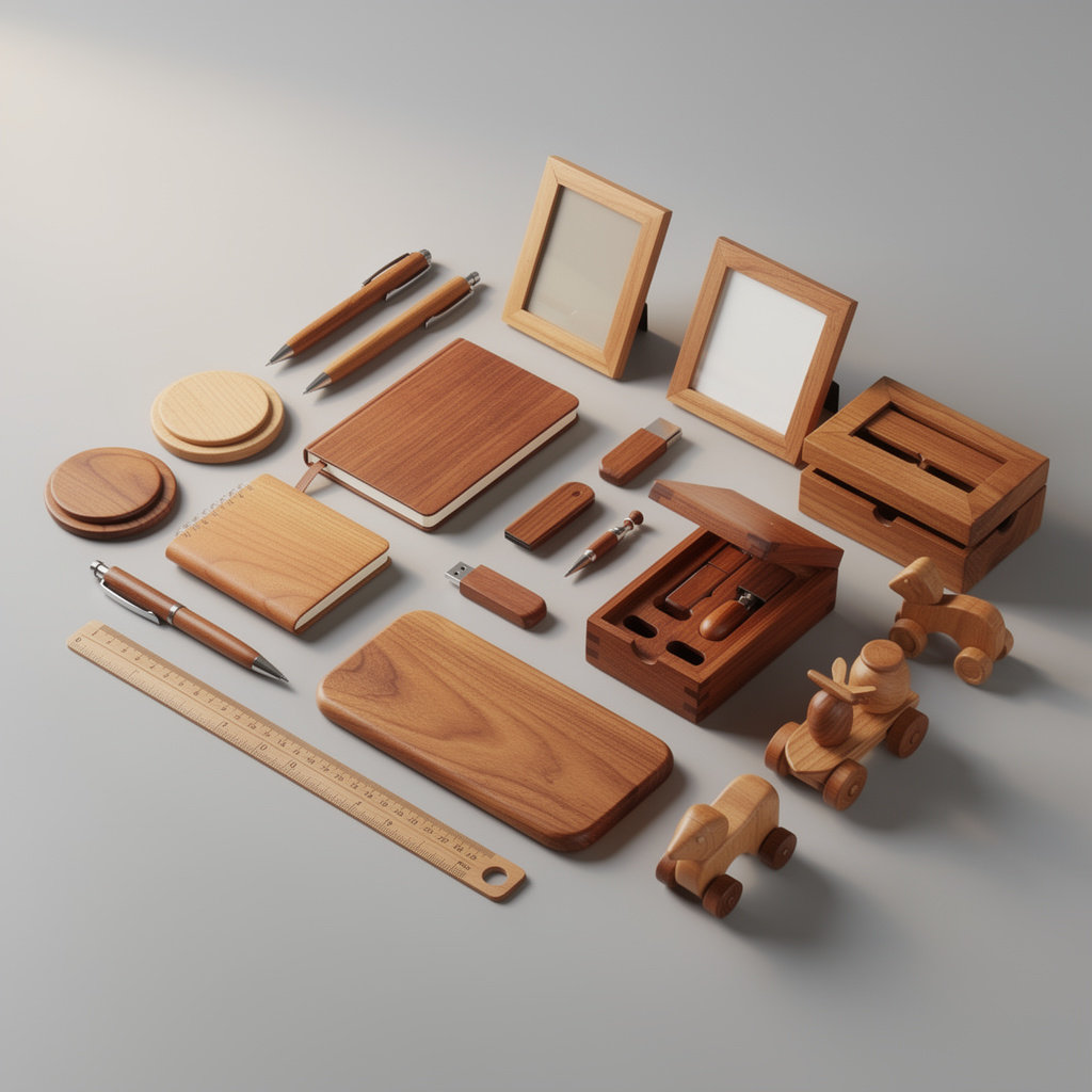 Objets publicitaires en bois naturel pour une image premium